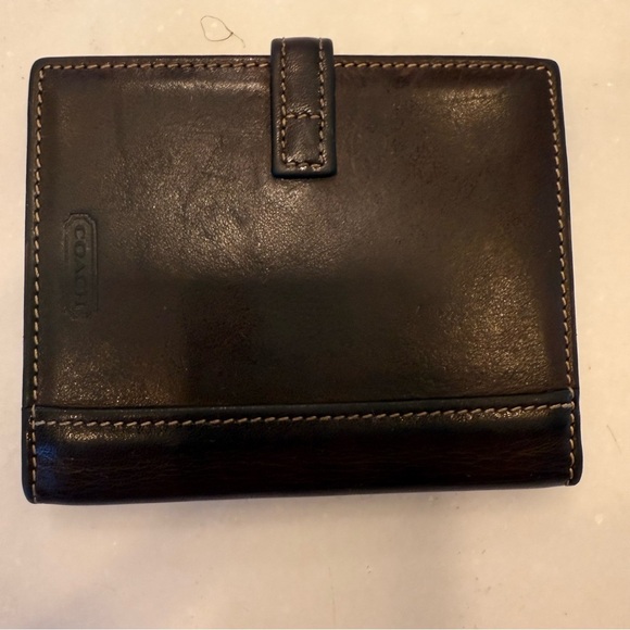 Vintage Coach Brown Leather unisex ID Wallet Card Holder - Picture 4 of 11